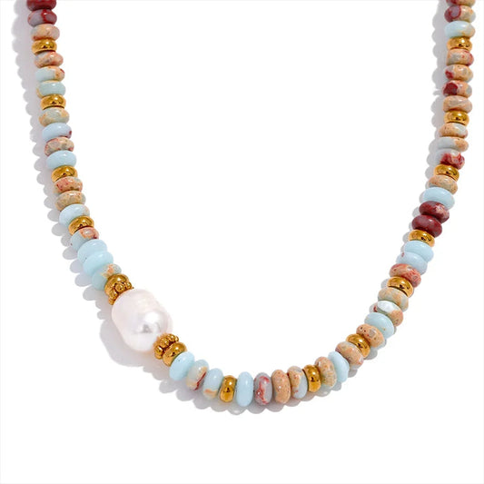 Colorful Baroque Pearl Necklace